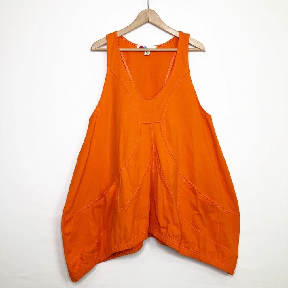 Free People large Beach Cory orange tunic top - Picture 7 of 13